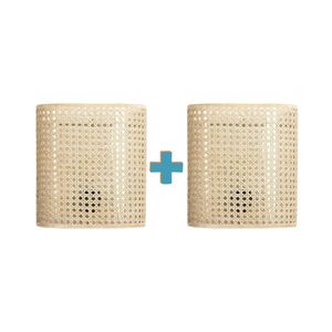 قطعتان مصابيح حائط من الراتان البوهيمي - إضاءة طبيعية موفرة للمساحة - AN2