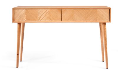 كونسول ماسي خشبي بتصميم متعرج ودرجين