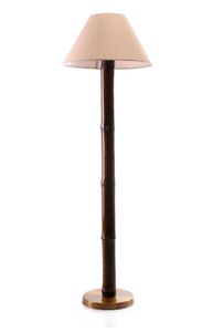 Asia Bamboo Floor Lamp Gold Base ~ Beige Shade