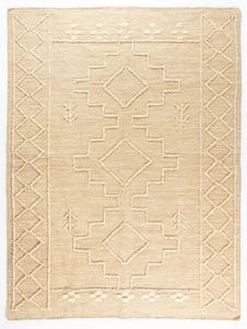 سجادة آمي منسوجة يدويًا من القطن والصوف بنمط هندسي