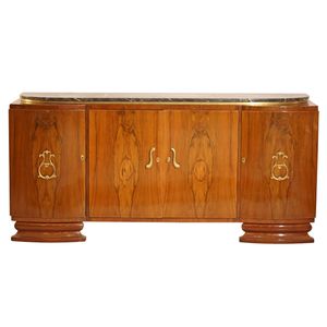 بوفيه طراز آرت ديكو بمقابض ذهبية نحاسية