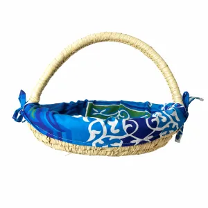 Sunwoven palm basket - Blue