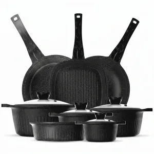 Die-Cast 12-Piece Granite Cookware Set