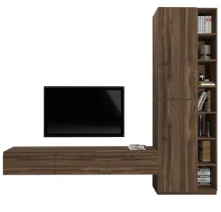 Timeless TV Unit With Integrated Bookshelf and Storage