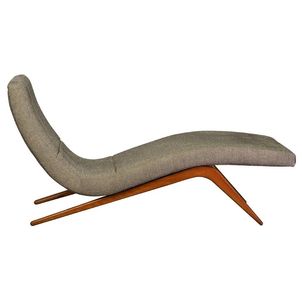 Astrid Lounge Chair With Upholstered Seat & Wooden Base