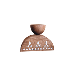 Flare Beechwood Candle Holder