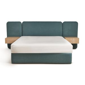 Modern Upholstered Bed with Wall-Mounted Panels