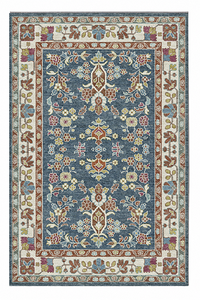 Azure Bloom Chenille Rug
