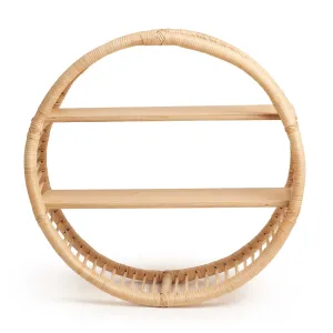 Hoop Bamboo Shelving Unit With 2 Shelves - Round Design