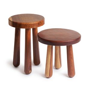 مجموعة طاولات جوز الريفية – تصميم متعدد الاستخدامات من خشب الأرو