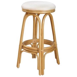 Natural Bamboo Bar Chair with Cushion