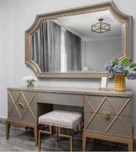 Stunning Modern Art Deco Dresser with Customized Brass Knobs