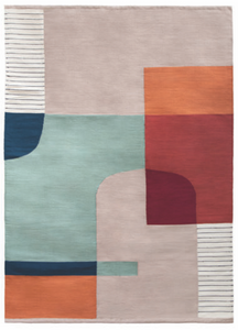 Temple Handwoven Cotton Rug With Abstract Design