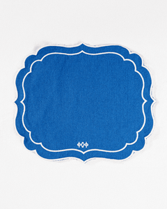 Embroidered Canvas Placemat Blue