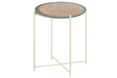 Freska Tray Table Small - Sleek Legs - Round Woven Top