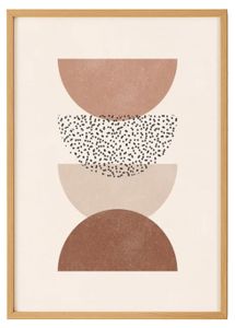 Minimalist Abstract Arches Printed Artwork With Wooden Frame