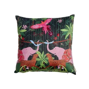 Pink Jungle - Velvet Cushion