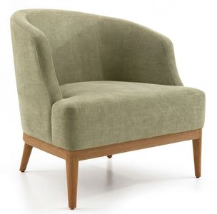 Grace Armchair With Oak Wood Legs & Upholstered Body