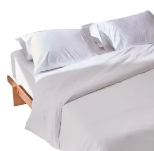 طقم غطاء لحاف أبيض - سادة - بيركال - كينج