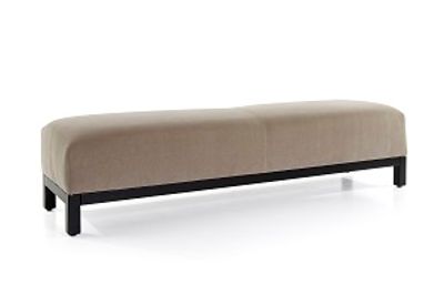 Puffy Upholstered Bench - Wooden Base - Stylish Seating