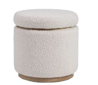 Machu Round pouf with Storage - Fully Upholstered