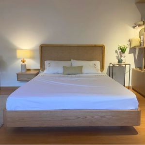 Levitate Bed With Cane And Oak Base & Head Board