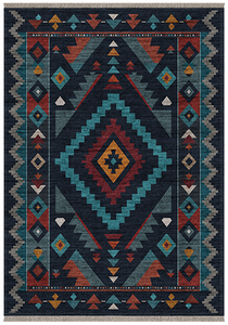 Midnight Turquoise Chenille Rug