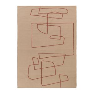 Tangle Abstract Kilim Rug – Minimalist Cotton Handwoven Design