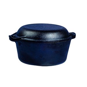 2-in-1 Cast Iron Double Dutch Oven