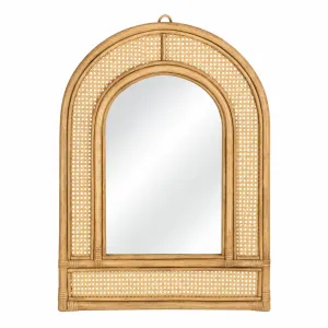 Venta Boho-Style Arched Bamboo Wall Mirror