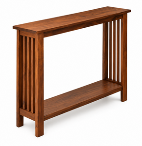 Wooden Console Table with Slatted Sides