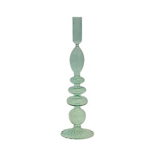 Green Glass Candle Holder