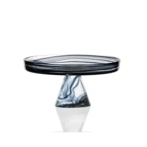 ArdaCam Leona Footed Platter – Black Glass