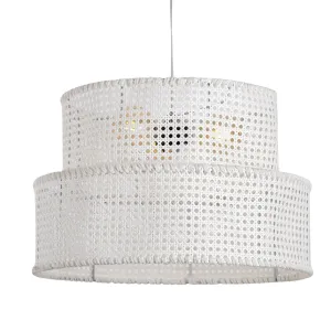 White Cane Ceiling Lamp