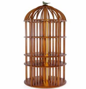 Knowledge Birdcage Shelving Unit - Elegant Wood Veneer