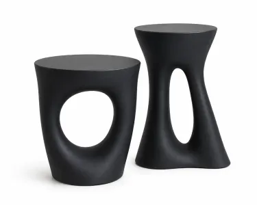 Side table 13 - Set Of 2 - Fiber Glass - Black