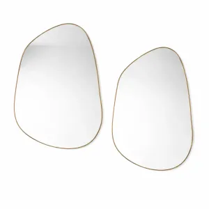 Keira Irregular Shape Gold-Framed Wall Mirror Set