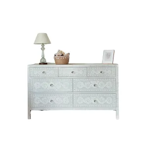 Grey Painted Chest of Drawers - 7 Drawers Of Two Sizes