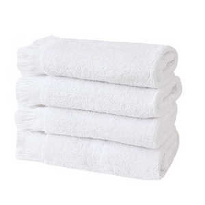 Frost White Fringe Guest Towel Set