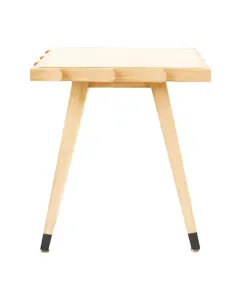 Leaf Side Table - Raw - Oak Wood With Slanted Legs - Square