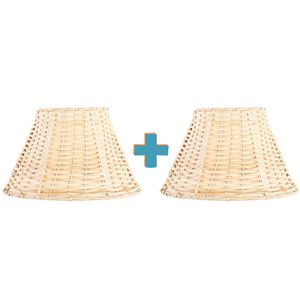 طقم مصابيح حائطية من الخيزران العريض مع أغطية منسوجة بتصميم بوهيمي - A113