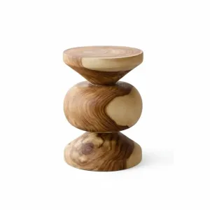 Nia Wooden Stool\ Side Table - Sturdy Base