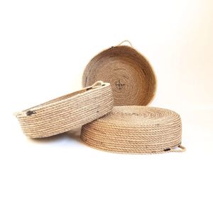 Woven Jute Rope Basket With Lid