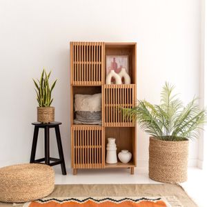 Beyla Shelf Unit In Natural Beech Wood With Oak Veneer