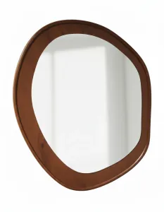 Wave Round Wooden Mirror With Modern Design