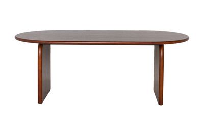 طاولة طعام مايا بيضاوية بقشرة البلوط وأرجل خشب رقائقي