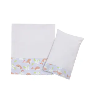 Lilac Whale Baby Sheet Set
