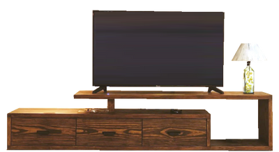 Farmhouse Eco-Friendly Wooden TV Unit With Open Shelf