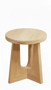 طاولة جانبية تنورة - خشب صلب - سطح دائري