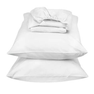 Percale Fitted Sheet Set-White